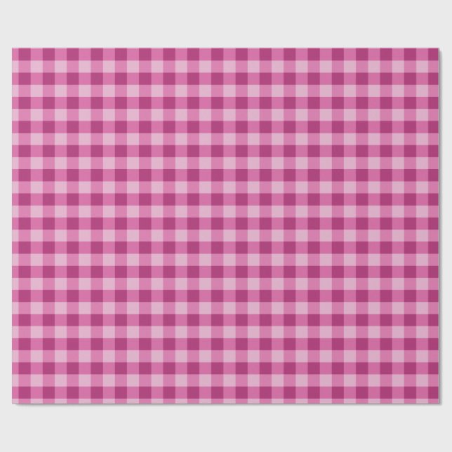 Papel De Presente Pink Gingham Wrapping Paper Cute Gift Wrap (Aberto)