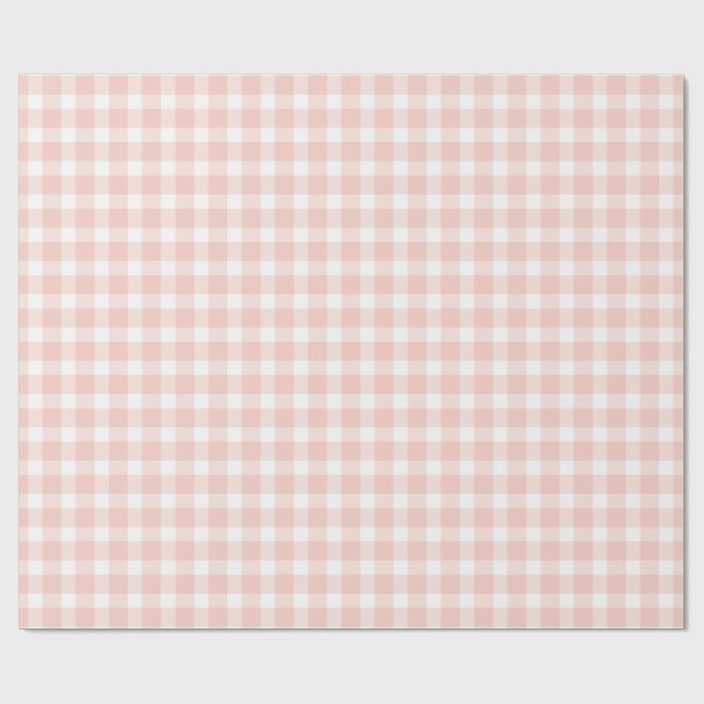 Papel De Presente pink gingham wrapping paper roll (Aberto)
