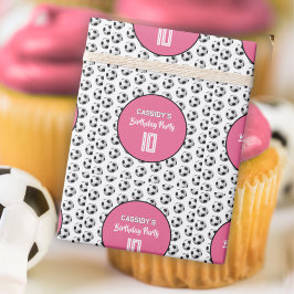 Papel De Presente Pink Girl Soccer Birthday Party