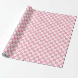 Papel De Presente Pink Girly Checker Checkerboard Checkered Retro