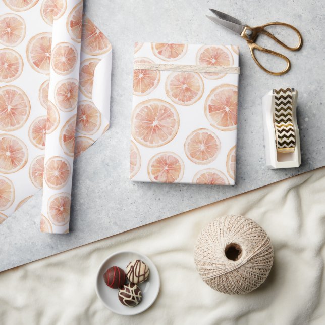 Papel De Presente Pink Grapefruit Birthday (Artesanato)