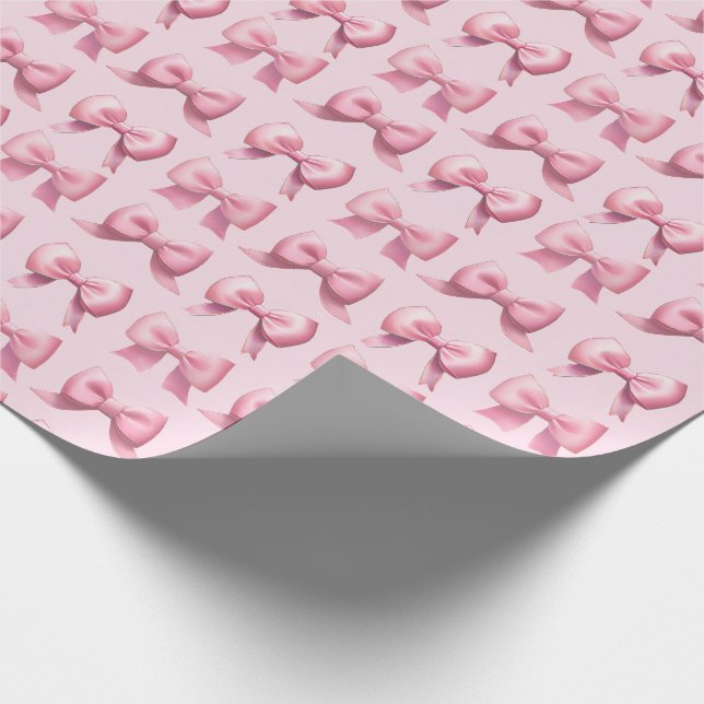 Papel De Presente Pink Holiday Bow Gift Wrapping Paper (Ponta)