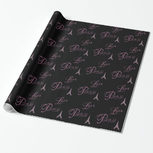 Papel De Presente Pink-Love-Paris-Eiffel-Tower-Unique
