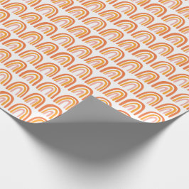 Papel De Presente Pink Orange Pattern Rainbow Gift