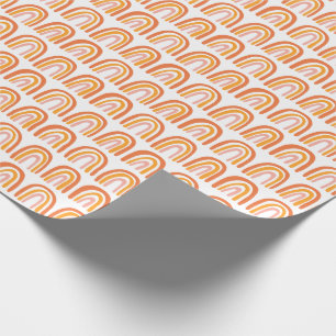 Papel De Presente Pink Orange Pattern Rainbow Gift