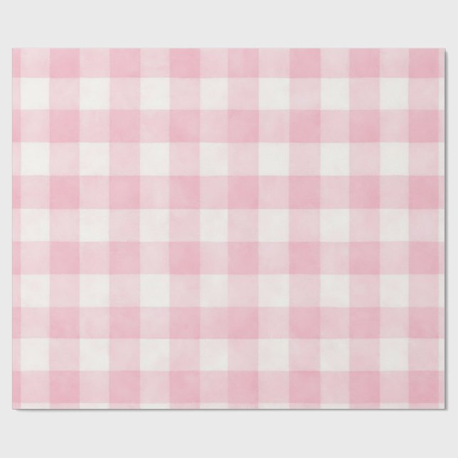 Papel De Presente Pink Plaid  (Aberto)
