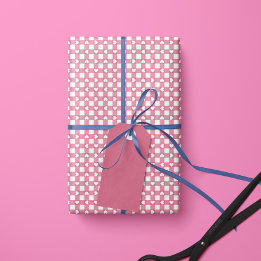 Papel De Presente Pink Preppy Gingham Hearts- Wrapping Paper Roll