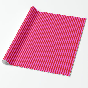 Papel De Presente Pink-Quente Negrito, Padrão de Stripe Vermelha
