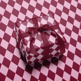 Papel De Presente Pink red argyle pattern Christmas Wrapping paper