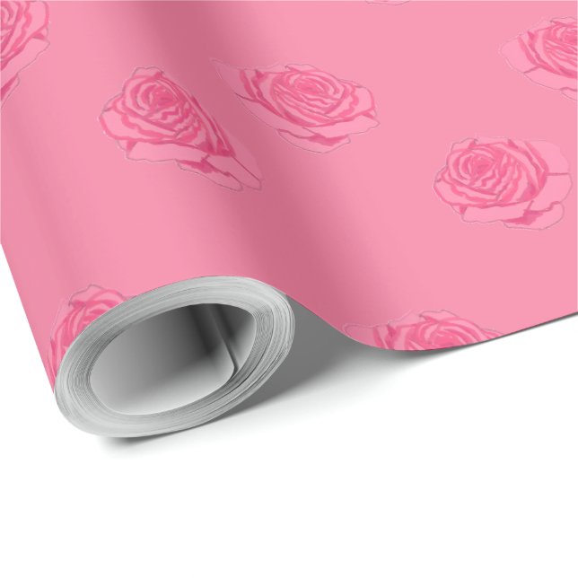 Papel De Presente Pink roses (Ponta do rolo)