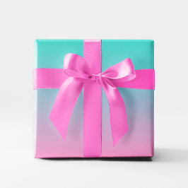Papel De Presente Pink Turquesa Ombre