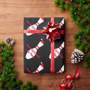 Papel De Presente Pino de boliche com chapéu de Papai Noel personali
