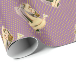 Papel De Presente pino rockabilly de martini das bolinhas roxas