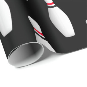 Papel De Presente pinos de boliche brancos no preto