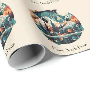 Papel De Presente Pinos e Picos Nórdicos, personalizado