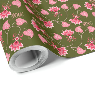 PAPEL DE PRESENTE PINQUE FLORES COMO PRESENTE PARA O SEU AMANTE