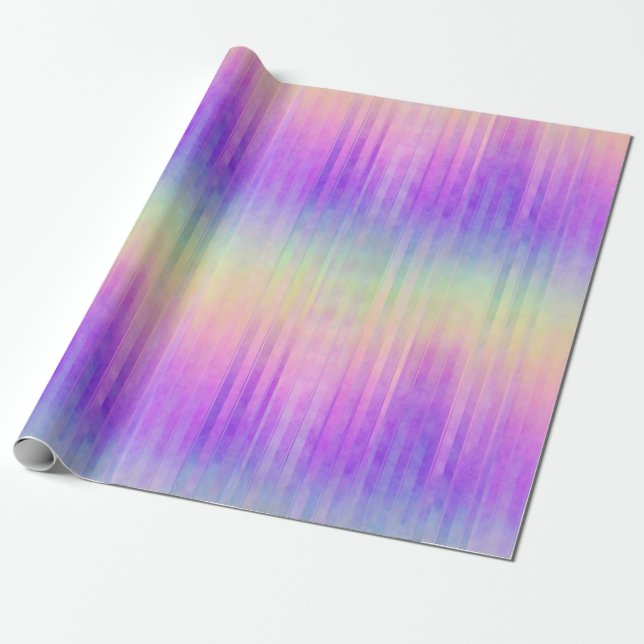 Papel De Presente pinstripe holo arco-íris: (Desenrolado)