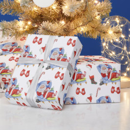 Papel De Presente Pintado com Papais noeis de navegação