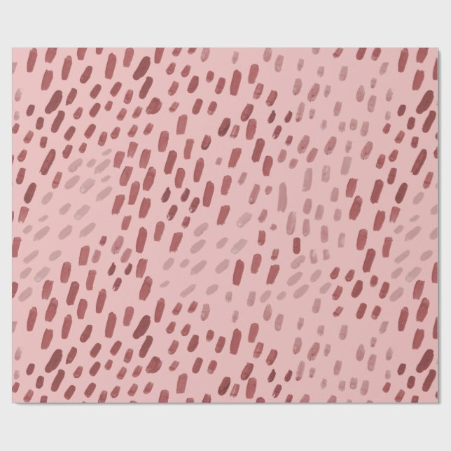Papel De Presente Pintado Pontos Rubor Rosa (Aberto)