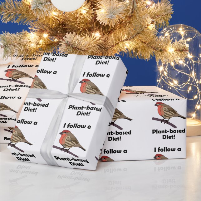 Papel De Presente Pintassilgo Sigo Dieta à Base de Plantas Pássaro E (Feriados)