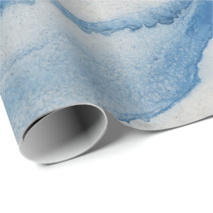 Papel De Presente Pintel kraft de cor aquarelle azul-indigo com tint