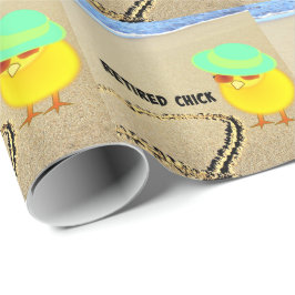 Papel De Presente Pintinho aposentado na praia