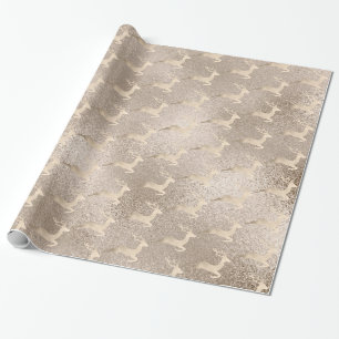 Papel De Presente Pintinho de cobre-Rosa de-copa Dourado padrão de