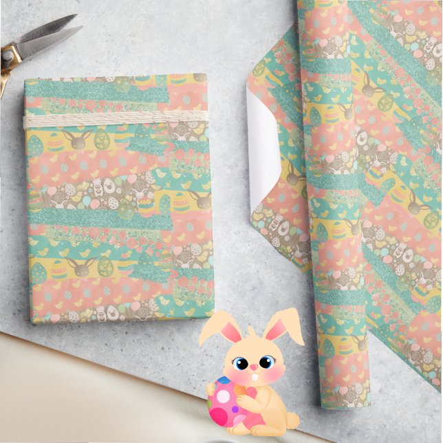 Papel De Presente Pintinhos Amarelo-Gelado com Páscoa Suave (Criador carregado)