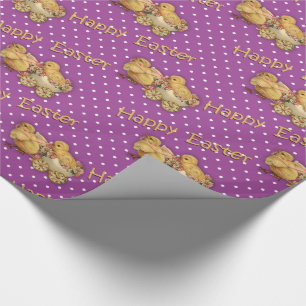 Papel De Presente Pintinhos de Páscoa cúbica Páscoa roxa