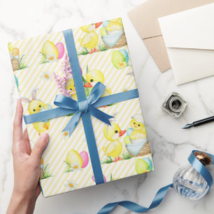 Papel De Presente Pintinhos E Patos De Bebê páscoas