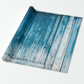 Papel De Presente Pintor azul pálido, esmaecido, de madeira verde-cu