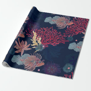 Papel De Presente Pintor de aquarelas com padrão uniforme com leão v