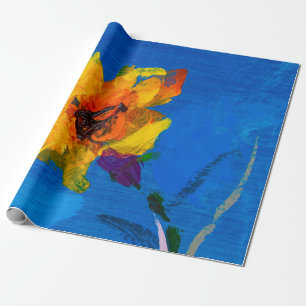 Papel De Presente Pintura a óleo de textura de flores, Art Painted w