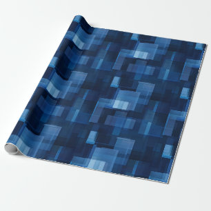 Papel De Presente Pintura Abstrata Azul Escuro