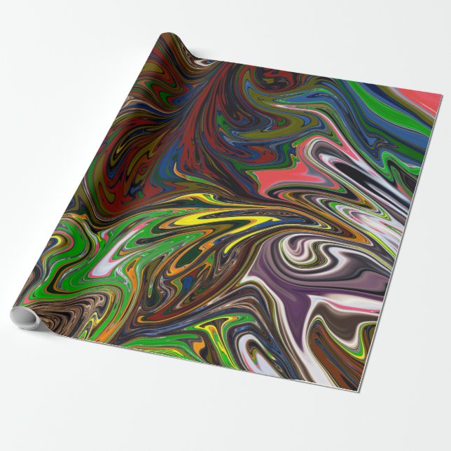 Papel De Presente Pintura Colorida | Abstrato Masterpart de arte (Desenrolado)