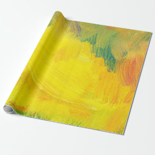 Papel De Presente pintura de abstrato amarelo. ensaio à mão