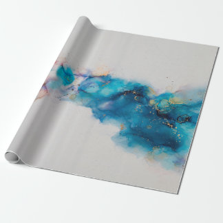 Papel De Presente Pintura de Abstrato com tinta a álcool. Tinta alco