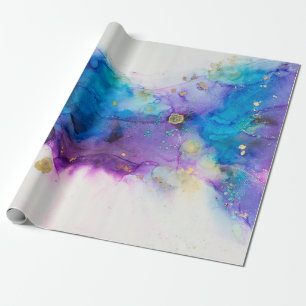 Papel De Presente Pintura de Abstrato com tinta a álcool. Tinta alco