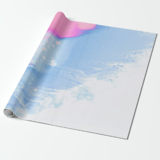 Papel De Presente Pintura de abstrato cor branca e rosa azul