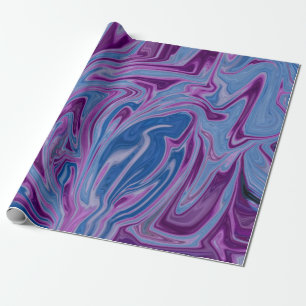 Papel De Presente Pintura de abstrato púrpura e azul
