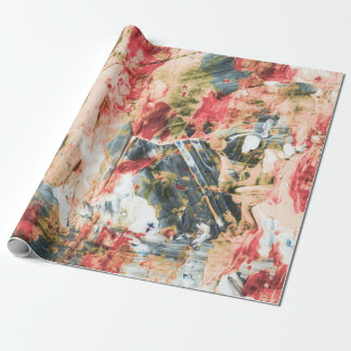 Papel De Presente Pintura de abstrato vermelho branco e amarelo