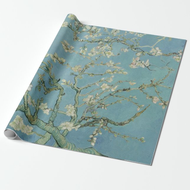 Papel De Presente Pintura de Almond Blossoms por Van Gogh (Desenrolado)