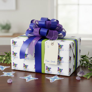 Papel De Presente Pintura de borboleta personalizada  