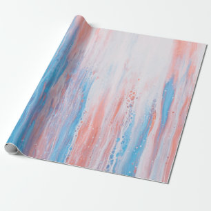 Papel De Presente Pintura de canvas rosa e azul