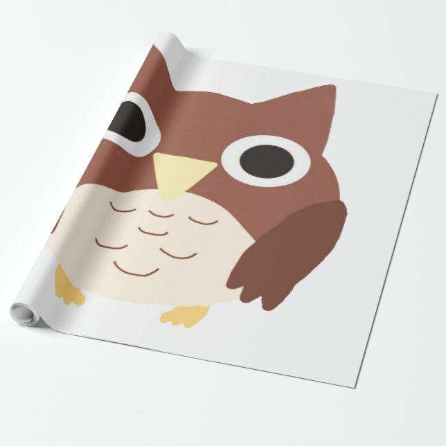Papel De Presente pintura de coruja (Desenrolado)