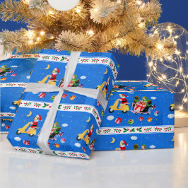 Papel De Presente Pintura de Entrega do Pretador de Natal