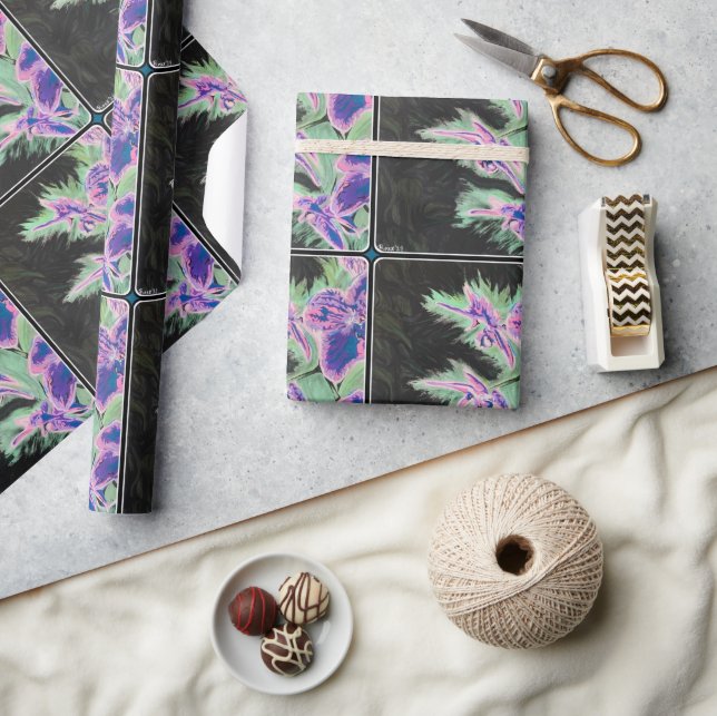 Papel De Presente Pintura de 'Orquídea Tropical' em um (Artesanato)