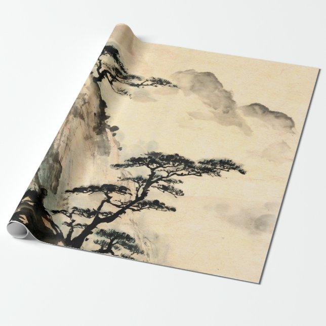 Papel De Presente pintura de paisagem chinesa.chinês,pintura,japão (Desenrolado)