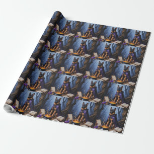 Papel De Presente Pintura do Dia das Bruxas Malinois Belga