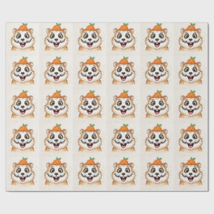 Papel De Presente Pintura Facial de Esqueleto Fofa Hamster Halloween